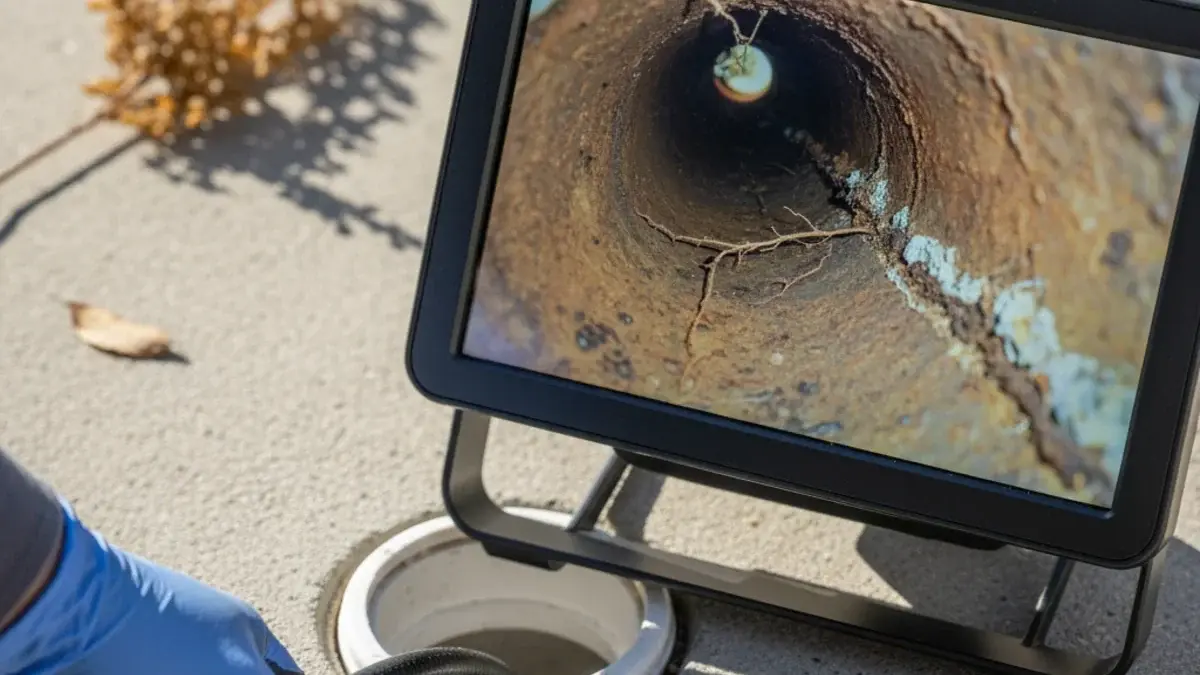 Sewer camera inspection in process