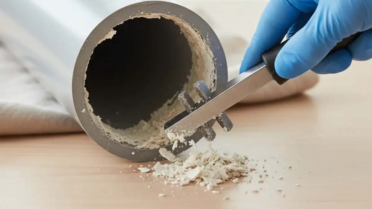 Hydro jetting scale and mineral buildup from a pipe