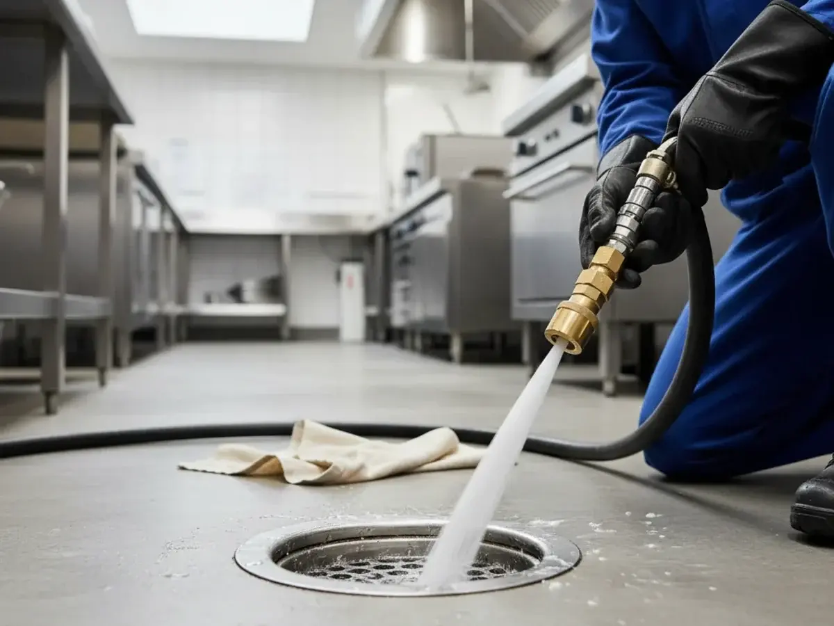 Commercial floor drain hydro jetting in Sterling Heights MI