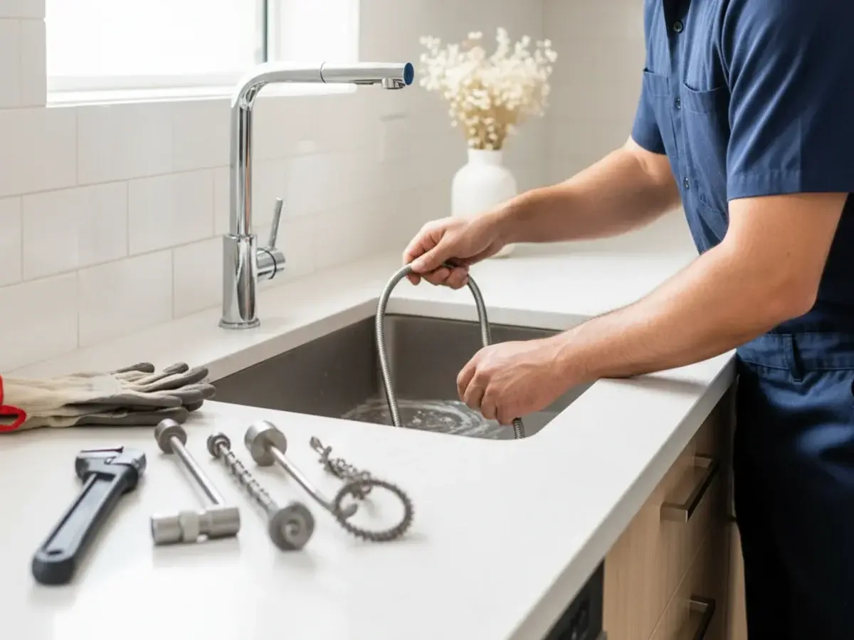 Clogged drain service for a backed-up sink in Sterling Heights MI