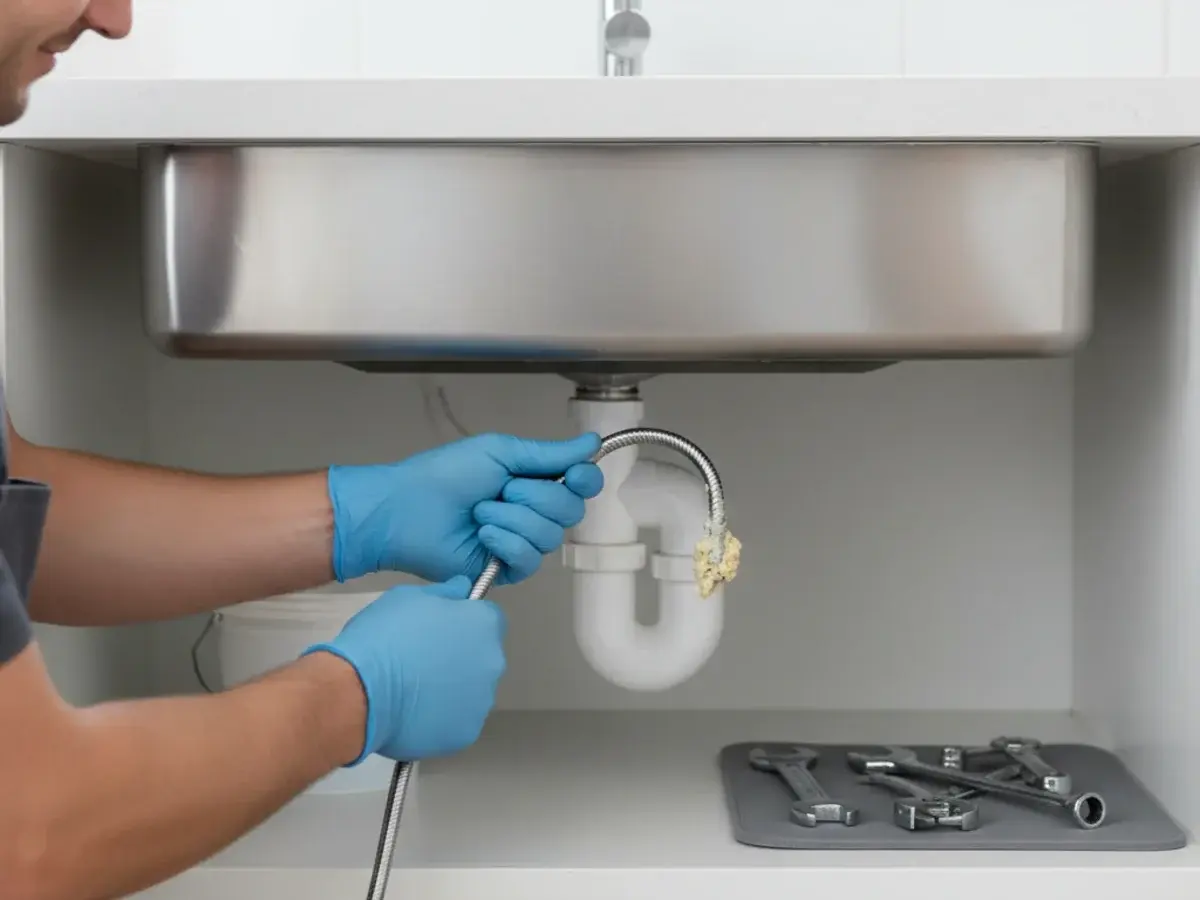 Kitchen drain cleaning for a grease-clogged line in Sterling Heights MI