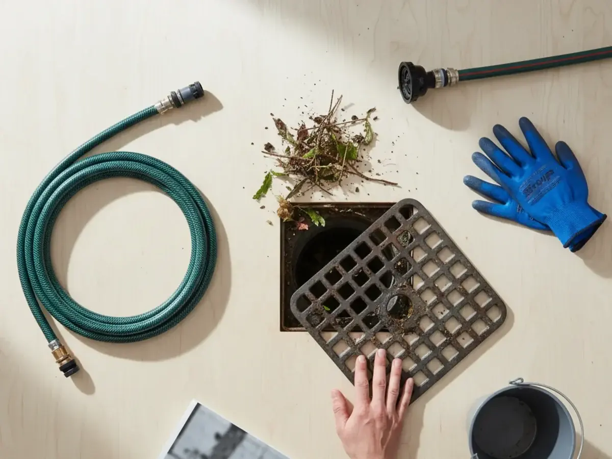Outdoor drain cleaning for a yard drain in Sterling Heights MI