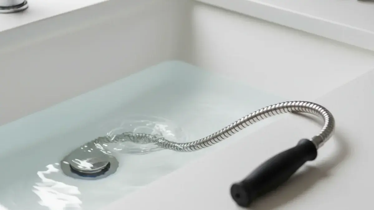 Slow draining sink with pooling water