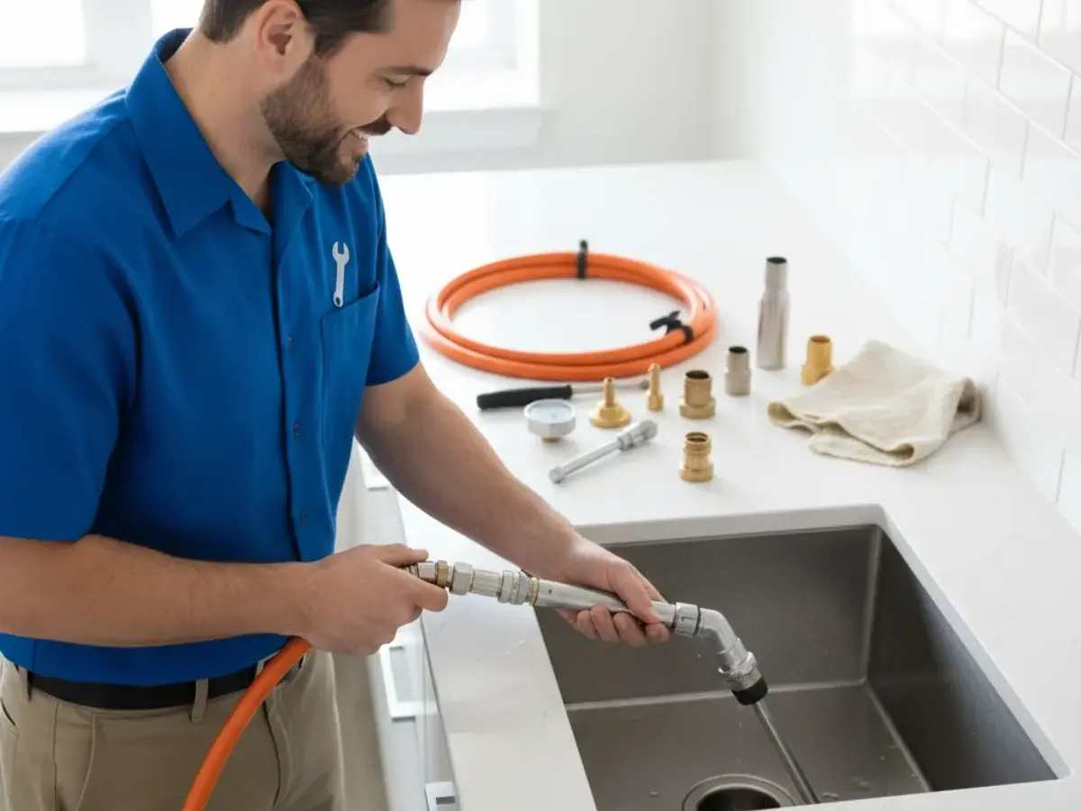 Residential hydro jetting service in a Sterling Heights MI home